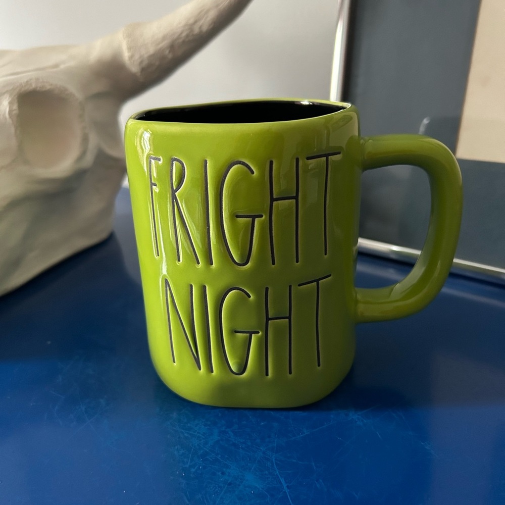 Rae Dunn Halloween Lime Green and Black Fright Night Mug